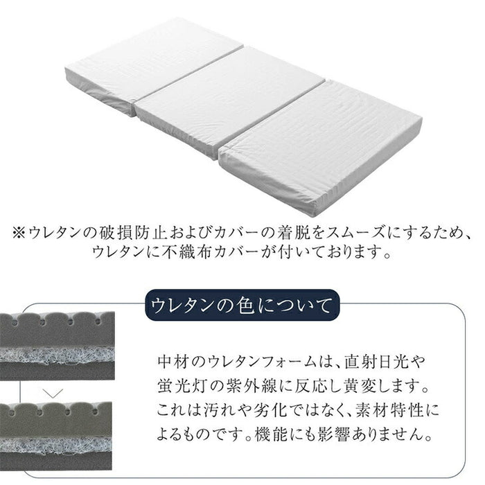 ［シングル］【3層×3ゾーン】プレミアム 純高反発マットレス 高弾性  3つ折り 10cm厚 3層構造 洗えるカバー 敷布団〔43300221〕