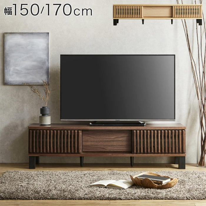 ［幅150cm］テレビ台 天然木 完成品 ローボード 北欧 モダン 脚付き【超大型商品】〔71050005〕