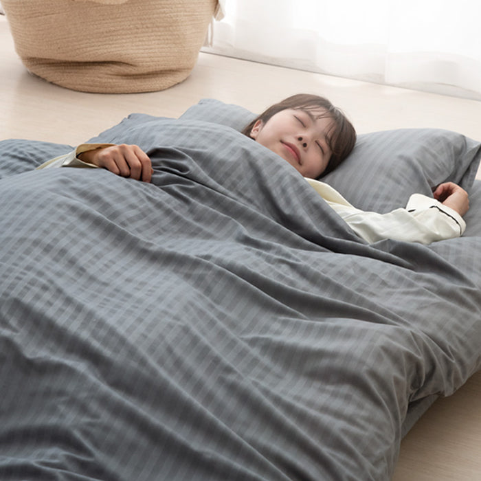 ［シングル］布団セット 7点 中綿増量1.6kg 掛け布団 固綿入り 敷布団 洗える 抗菌 防臭 防カビ 収納ケース〔26700013〕