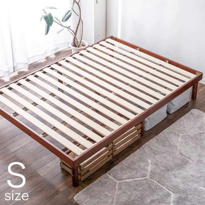 ★22時～販売開始★【アウトレット半額!! キャンセル戻り品】[シングル] すのこベッド 天然パイン 高さ3段階調節 耐荷重200kg *カドリー-TG*  ブラウン〔1171909429out・out3265〕