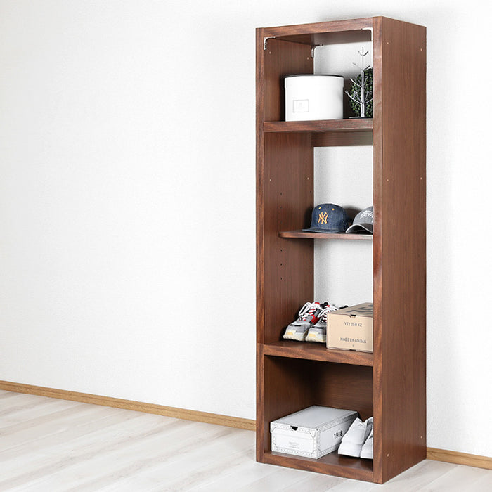 ［幅80］オープンラック 日本製 完成品 可動棚 シェルフ スリム 大川家具 北欧 シンプル 国産【超大型商品】〔51900011〕