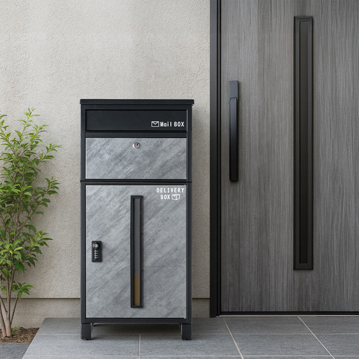 宅配ボックス 押し込み式 ポスト一体型 大容量 134L ゼロリターン 脚付き LIVBOX ーリブボックスー 〔17600226a〕