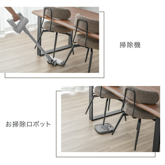 ［2脚セット］テーブルに掛けられる ダイニングチェア 回転式 お掃除ロボット対応 ハンギング ファブリック 床傷防止アジャスター〔83200106〕