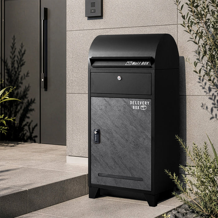 【新発売記念プライス】宅配ボックス ポスト一体型 大容量103L ゼロリターン 鍵付き 防水 LIVBOX ーリブボックスー〔93800005〕