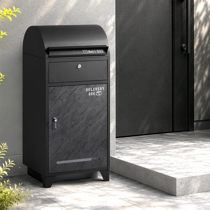 【新発売記念プライス】宅配ボックス ポスト一体型 大容量103L ゼロリターン 鍵付き 防水 LIVBOX ーリブボックスー〔93800005〕