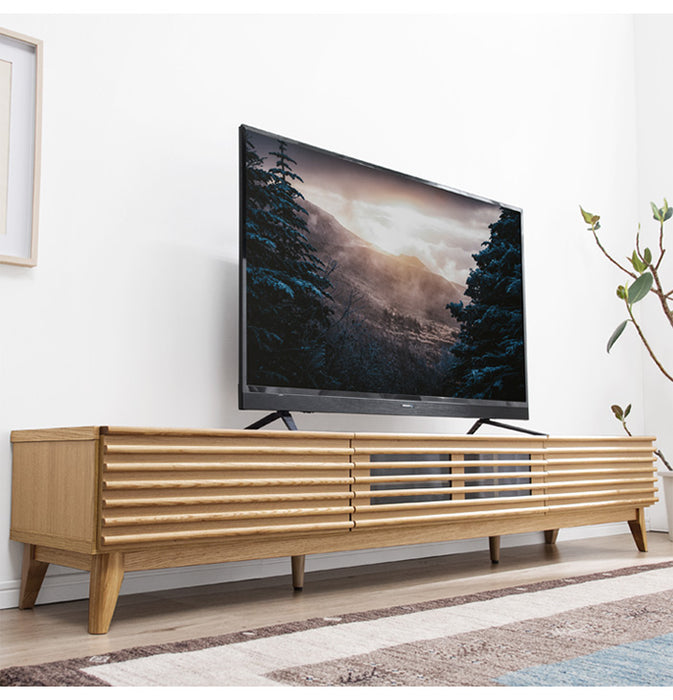 [幅200cm] テレビ台完成品 アッシュ 無垢材 おしゃれ 天然木 ウォールナット デザイン【超大型商品】 〔71020083〕
