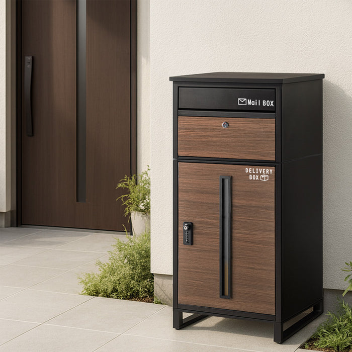 宅配ボックス 押し込み式 ポスト一体型 大容量 134L ゼロリターン 脚付き LIVBOX ーリブボックスー 〔17600226a〕