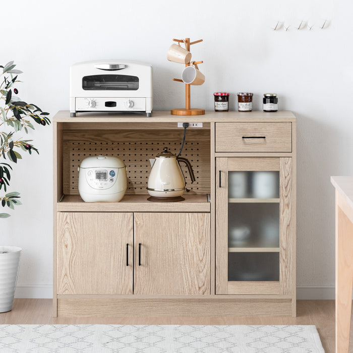 [幅103]キッチンカウンター 引き出し コンセント付き 奥行40 高さ85 キッチンラック キッチン収納 おしゃれ〔33020030〕