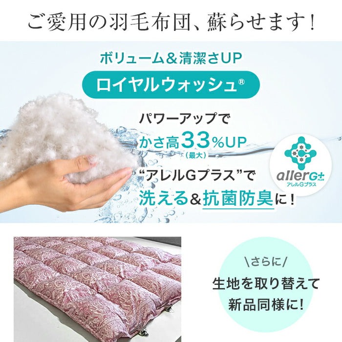 ［ダブル］羽毛布団 リフォーム 打ち直し プレミアムタイプ〔11156736〕