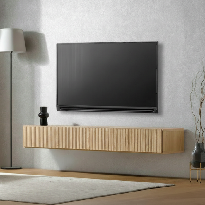 ［幅180cm］フロート テレビ台 壁掛け 完成品 国産 引き出し収納 木目調 フロートボード【超大型商品】〔20010018〕