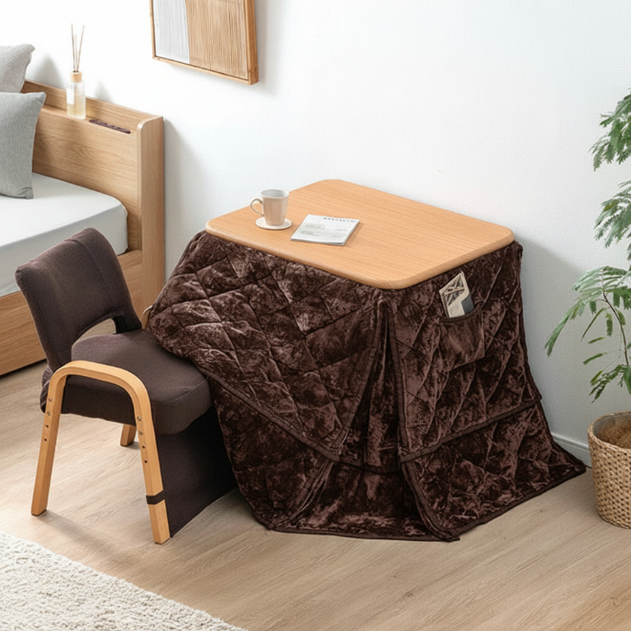 [70×60cm] パーソナルこたつ 3点セット 2WAY 高さ調節 高脚 省スペース コンパクト パソコンデスク 在宅ワーク〔21300029〕