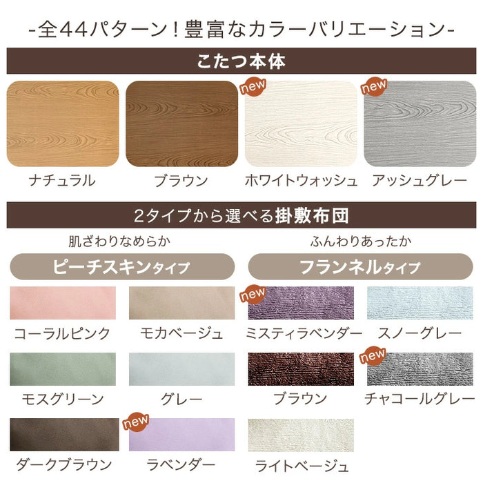 ［3点セット］［フランネル］ 傷に強いUV天板 こたつ 120×75 こたつテーブル + こたつ掛敷布団〔21310010〕