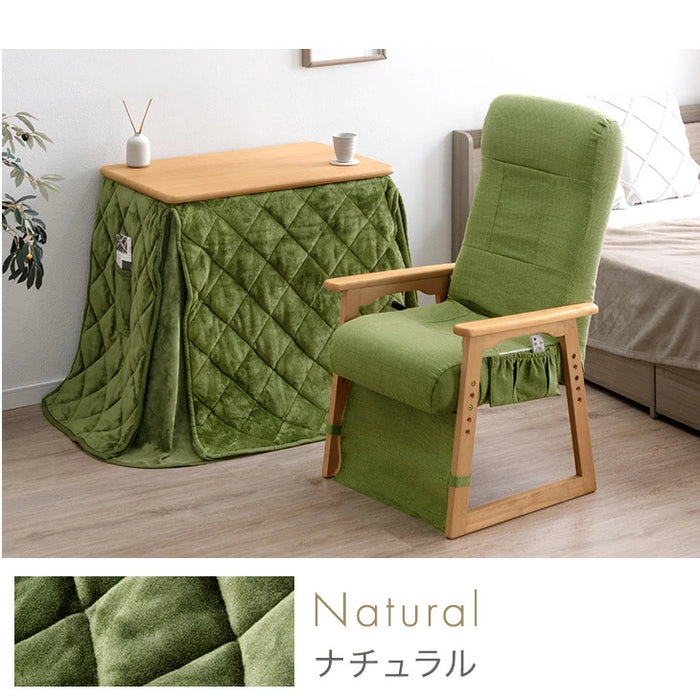 [80×50cm] パーソナルこたつ3点セット ハイバックリクライニングチェア 布団 こたつデスク〔21300133〕