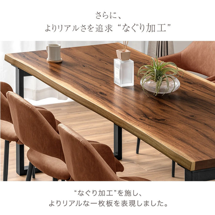 ［幅180］ダイニングテーブル 単品 6人掛け 長方形 木製 耳付き天板 テーブル【搬入設置込み】【超大型商品】〔99908254〕