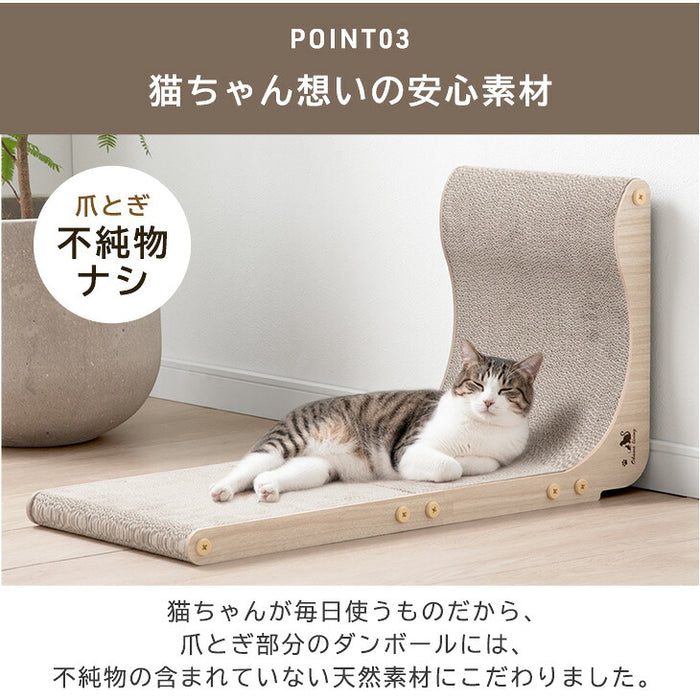 ［4個］木目調 爪とぎスタンド L字型 縦置き 猫用 省スペース おしゃれ 猫用品 〔23500014〕