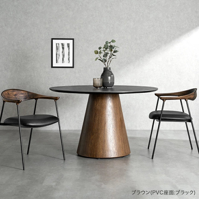 ［1脚］天然木 アカシアダイニングチェア 完成品 肘付き 木製  食卓椅子 北欧〔23500021〕