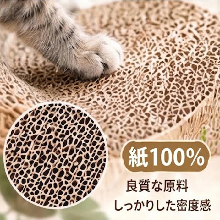 研ぎカスが出にくい 爪とぎ付 ソファ 高耐久 木目調 段ボール 止め研ぎベッド 猫用品 ペット用品〔23500026〕