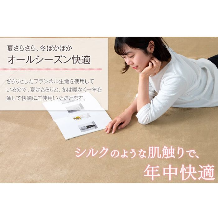 ［1畳用］ラグ ホットカーペット 2点セット 滑り止め付 洗える マイクロファイバー フランネル ラグ カーペット ラグマット 〔99901036〕