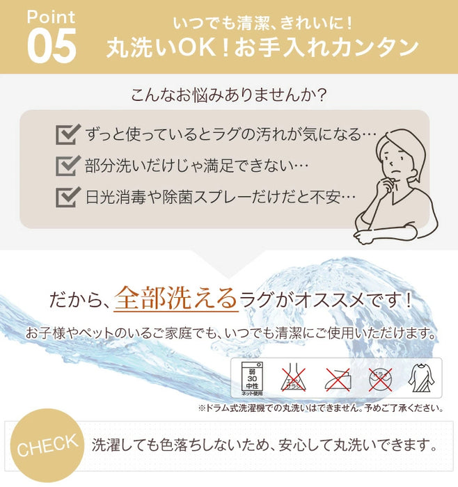 ≪累計77万枚突破≫ [185×185] 丸洗いOK フランネルラグ 滑り止め付 ホットカーペット対応 洗える マイクロファイバー ラグ ラグマット〔24010008〕