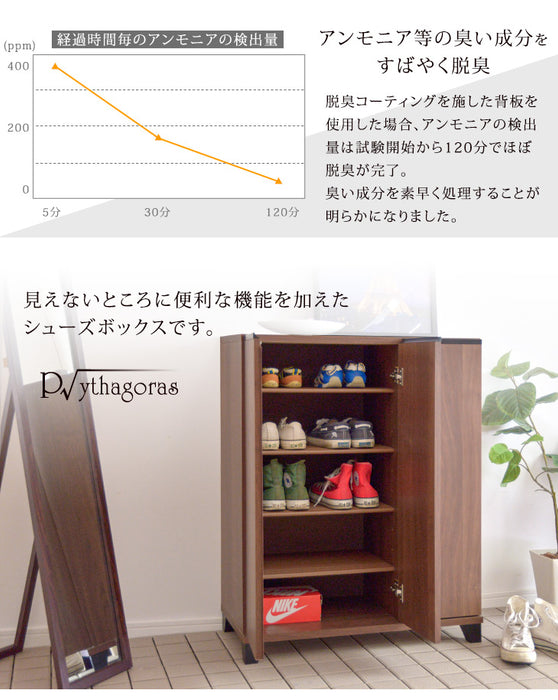 幅74㎝ シューズボックス 日本製 完成品 ピタゴラス〔24900001〕