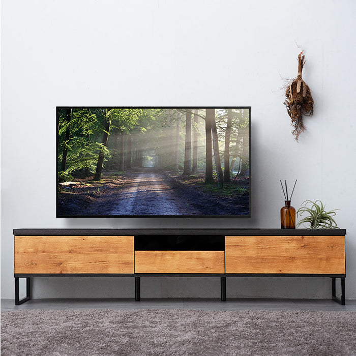 ［幅180cm］ ヴィンテージ調テレビ台 国産 完成品  引き出し付 【超大型商品】〔24900081〕