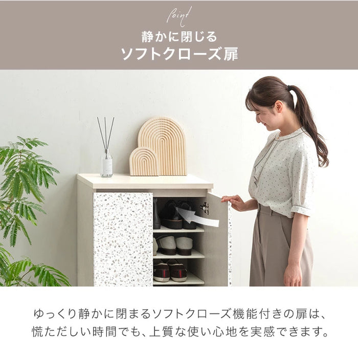 ［幅60］シューズボックス 大川家具 完成品 ソフトクローズ扉 可動棚 スリム 洗える 棚板 大容量 靴箱 下駄箱〔24900114〕