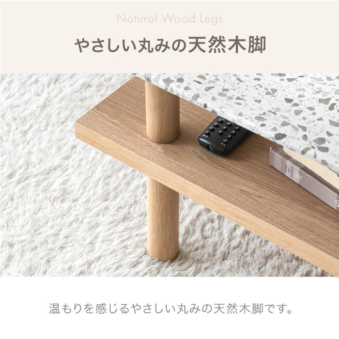 Terrafurni -テラファニ- センターテーブル テラゾー柄 国産 幅105cm ロータイプ 長方形 日本製 ローテーブル〔24900119〕