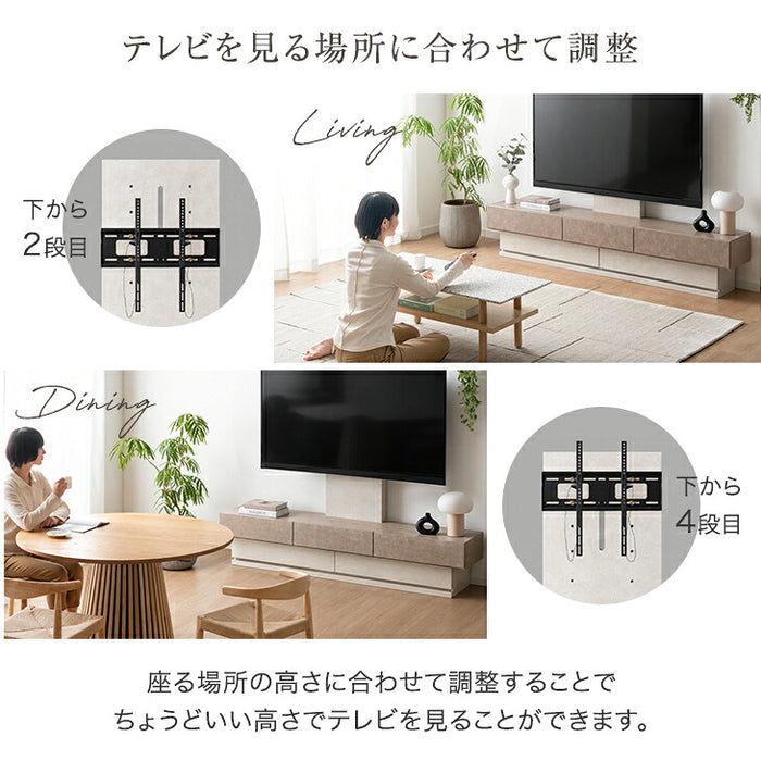 【新発売記念プライス】［幅180］“置かない” テレビ台 スタンド付き ローボード 日本製 完成品 ~ 65型対応【超大型商品】 〔24900139〕
