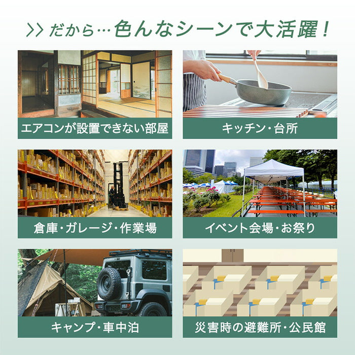【新発売記念プライス】木目調 スポットクーラー 2.2kw テラス窓パネル付 移動式 ノンドレン 窓パネル4枚 工事不要〔25800162〕