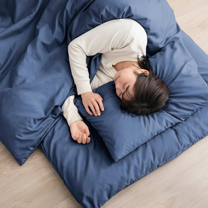 ［シングル］布団セット 7点 中綿増量1.6kg 掛け布団 固綿入り 敷布団 洗える 抗菌 防臭 防カビ 収納ケース〔26700013〕