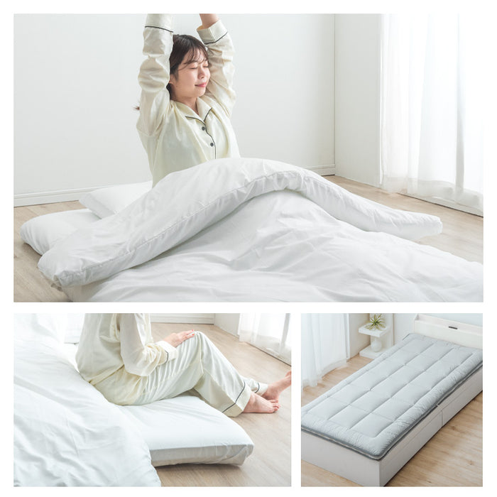 ［ダブル］洗える三層敷布団 完全分割式 テイジン 固綿入り 軽量〔26700110〕