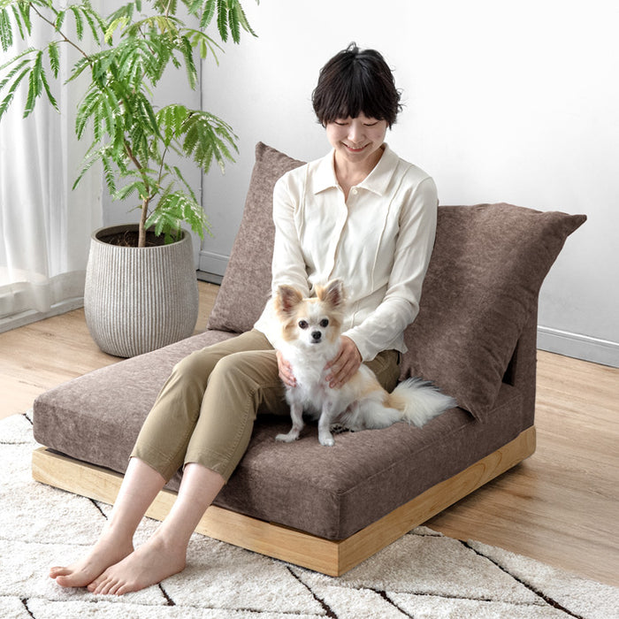 ［幅90］ひっかきに強い フロアソファ 洗える カバーリング 木製フレーム ペットがいる家庭でも安心 ローソファ 北欧〔42500126〕