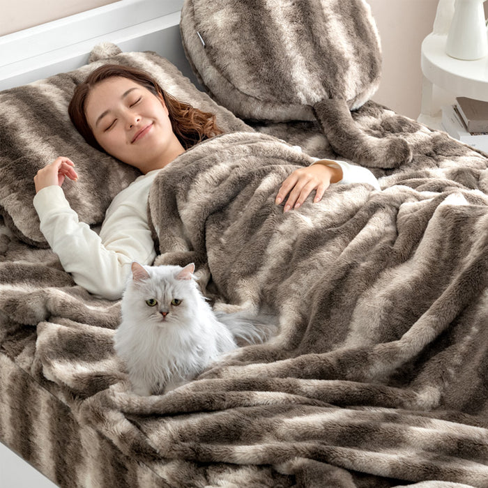 [シングル] もはや、ねこ。カバーになる 毛布 洗える 二枚合わせ 掛け布団〔80100221〕