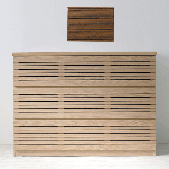 [幅120] タンス 完成品 天然木 キャビネット ハイチェスト 収納家具 衣類収納 北欧 サイドチェスト【超大型商品】〔71050020〕