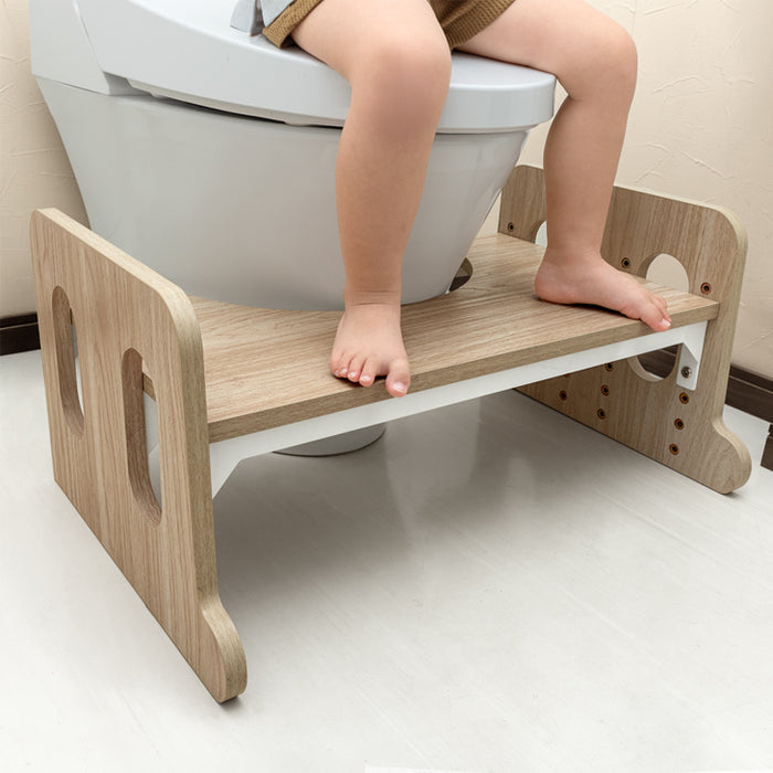 2way トイレ 踏み台 高さ調節 6段階 幅広63cm 子供用 トイレトレーニング 〔49600374〕