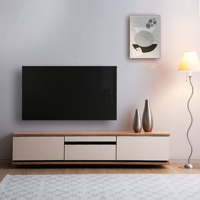 テレビ台 150cm 完成品 日本製 ロータイプ 木目調 レザー調 収納棚【超大型商品】〔24900076〕