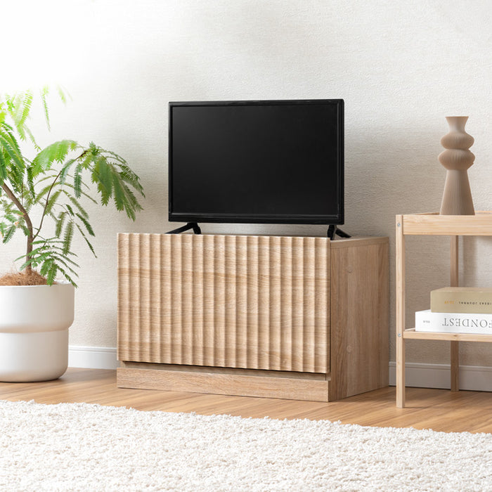 【アウトレット キャンセル戻り品】［幅60］テレビ台 ユニット式 格子調 木製 扉付き 分割 テレビラック テレビボード シャビーオーク〔4960042502out・out2883〕
