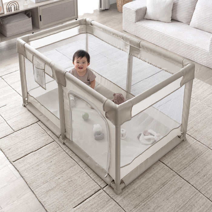 【新発売記念プライス】［70×120cm］メッシュ ベビーサークル ハイタイプ 高さ65cm 軽量 収納 長方形〔24610063〕