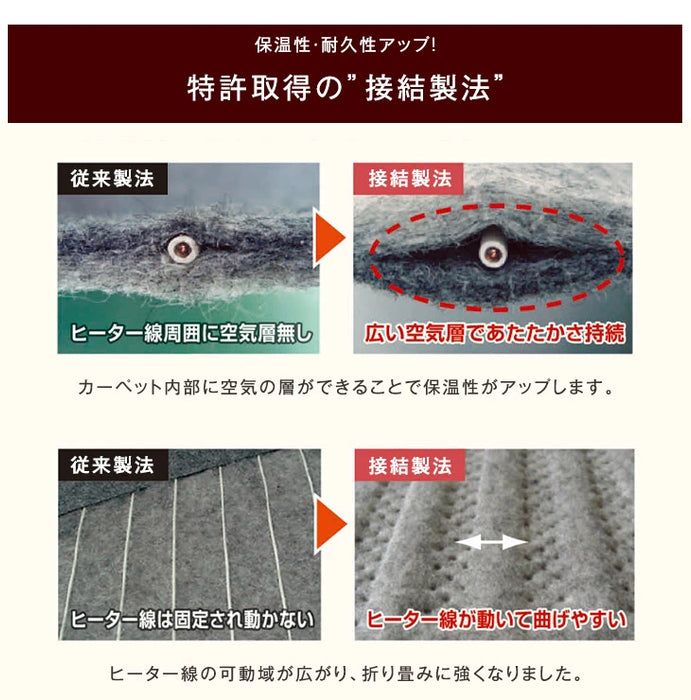 ［1畳用］ラグ ホットカーペット 2点セット 滑り止め付 洗える マイクロファイバー フランネル ラグ カーペット ラグマット 〔99901036〕