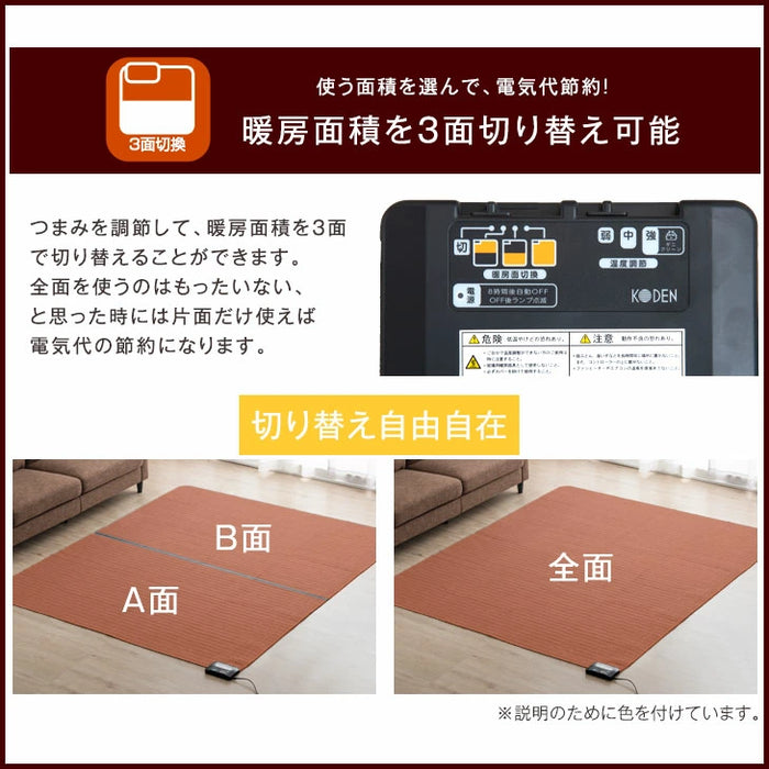 ［1畳用］ラグ ホットカーペット 2点セット 滑り止め付 洗える マイクロファイバー フランネル ラグ カーペット ラグマット 〔99901036〕