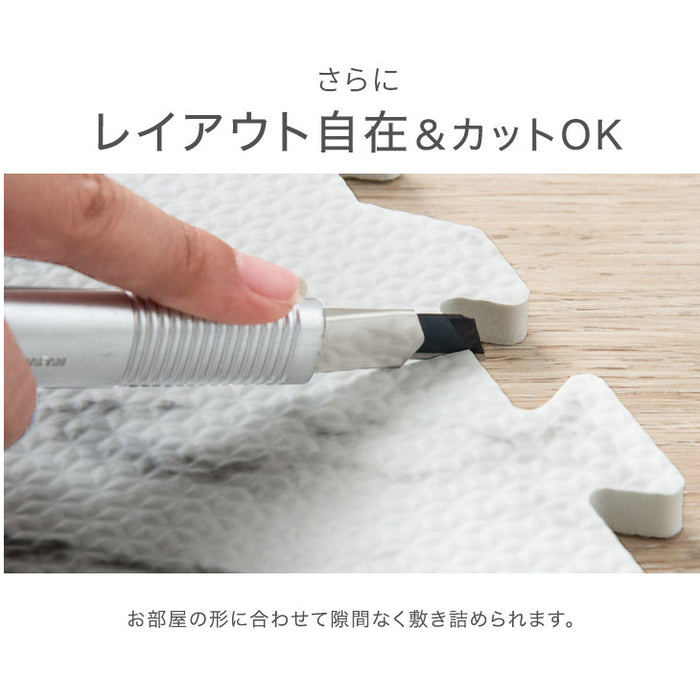 ［6畳］大理石調 ジョイントマット 32枚 大判59cm 防音 抗菌 防臭 床暖房対応〔31800003〕