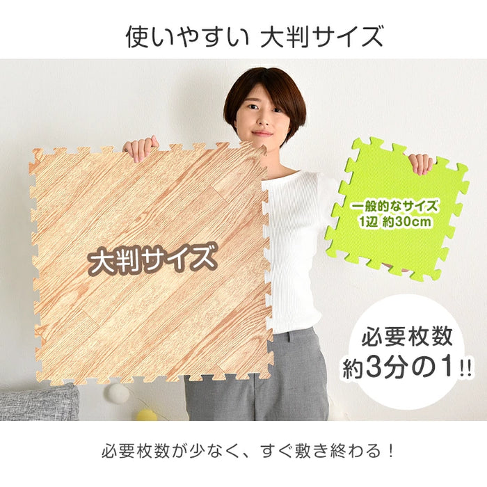 [3畳] 極厚20mm ヘリンボーン柄 木目調 ジョイントマット 大判 59cm 低ホル 抗菌 防臭 防音 洗える 断熱 床暖房対応 1級防音 サイドパーツ付〔62600003〕