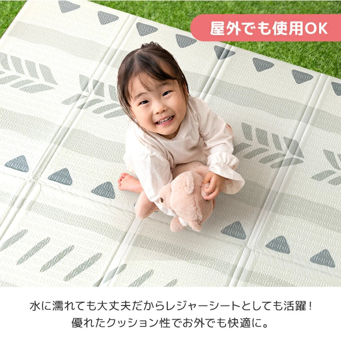 ［150×180］プレイマット リバーシブル 厚み10mm 防水 防音 折りたたみ 収納袋付き 軽量 ベビーマット〔31800074〕
