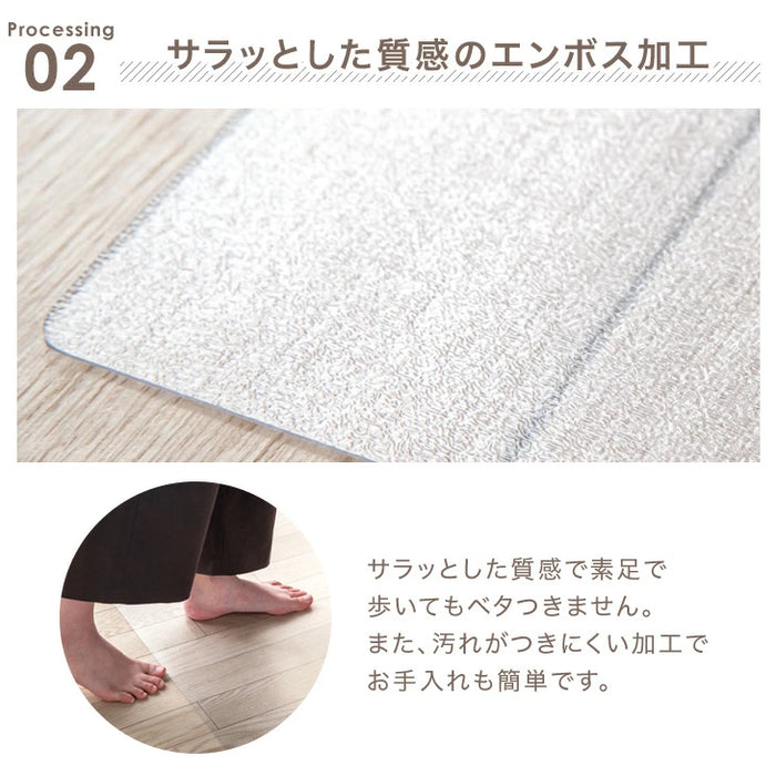 [130×180cm] 超薄0.5mm 透明ダイニングマット 撥水 クリア 抗菌 防カビ シックハウス対策済み 床暖房対応〔31800098〕