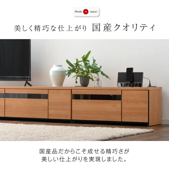 ［幅330cm］テレビ台 完成品 国産 コンセント付 引出し収納 大川家具 木製 テレビボード【超大型商品】〔33010191〕