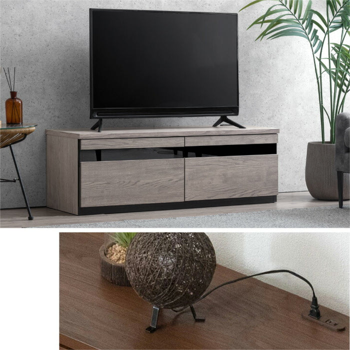 ［幅120cm］テレビ台 完成品 国産 コンセント付 引出し収納 大川家具 木製 テレビボード〔33010075〕
