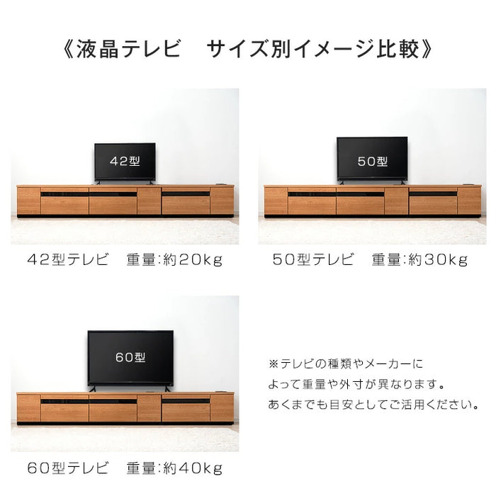 ［幅270cm］テレビ台 完成品 国産 コンセント付 引出し収納 大川家具 木製 テレビボード【超大型商品】〔33010080〕