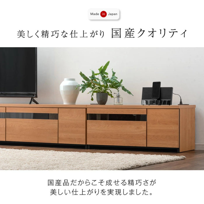 ［幅270cm］テレビ台 完成品 国産 コンセント付 引出し収納 大川家具 木製 テレビボード【超大型商品】〔33010080〕