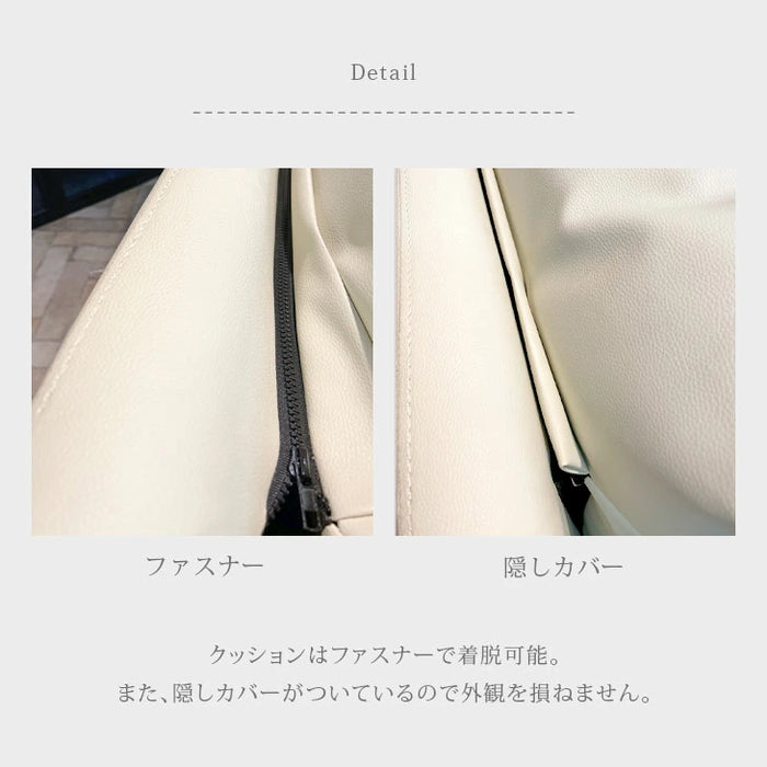 [ダブル] クッション付き レザー調 ファブリック ベッド ロースタイル【超大型商品】〔33010150〕