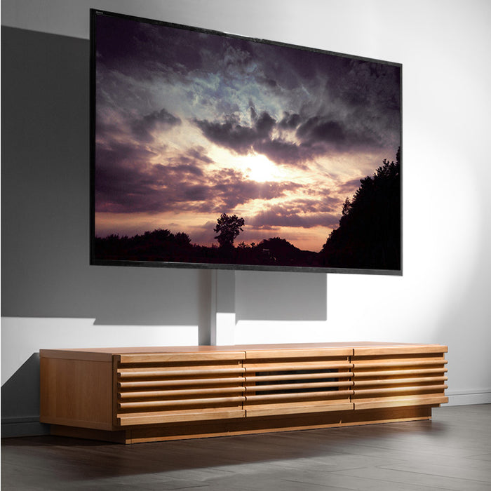 “置かない” テレビスタンド 完成品 日本製 上下/左右 首振り 32～65インチ対応  壁寄せ 【超大型商品】〔33010228〕